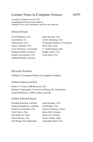 ﻿محاسبات سرویس گرا: هشتمین کنفرانس بین المللی، ICSOC 2010، سانفرانسیسکو، کالیفرنیا، ایالات متحده آمریکا، 7-10 دسامبر 2010. مجموعه مقالات
