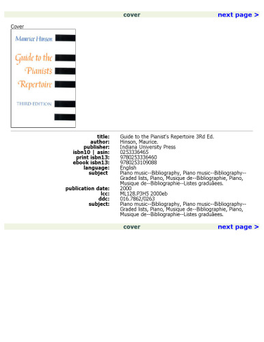 ﻿راهنمای رپرتوار پیانیست، ویرایش سوم