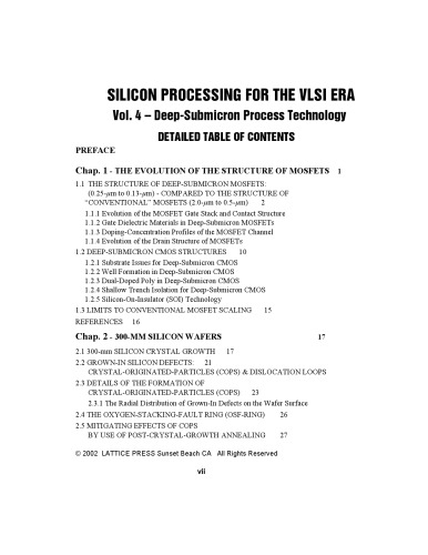 ﻿پردازش سیلیکون برای عصر VLSI ، جلد. 4: فناوری فرآیند Deep-Submicron