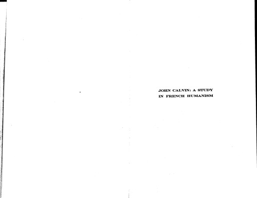 ﻿جان کالوین: مطالعه ای در اومانیسم فرانسوی