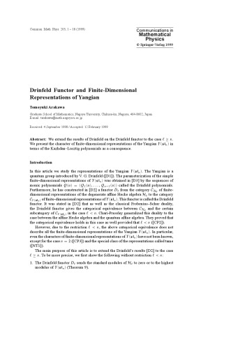 ﻿ارتباطات در فیزیک ریاضی - جلد 205