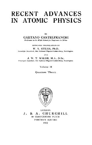 ﻿پیشرفت های اخیر در فیزیک اتمی جلد دوم نظریه کوانتومی