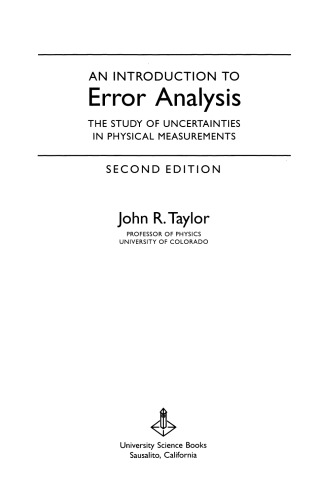 ﻿مقدمه ای بر تحلیل خطا: بررسی عدم قطعیت ها در اندازه گیری های فیزیکی