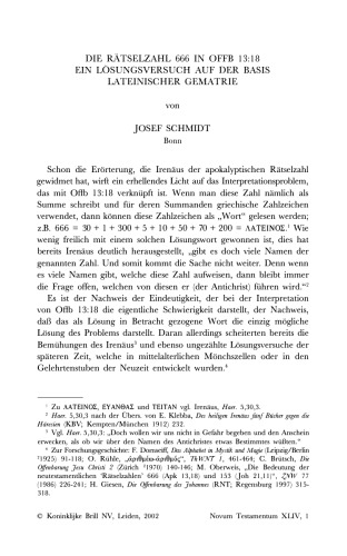 ﻿معمای شماره 666 در مکاشفه 13:18. یک راه حل تلاش شده بر اساس gematria لاتین