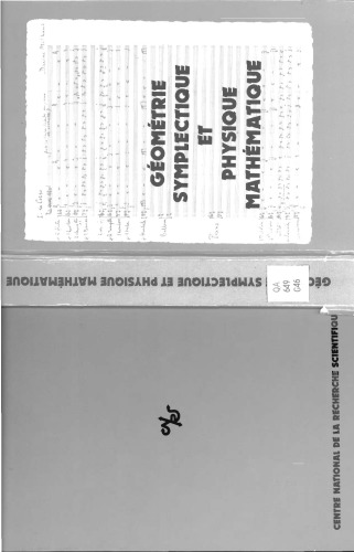 ﻿Géométrie Symplectique et Physique Mathématique, Aix-en-Provence, Juin 24-28 1974