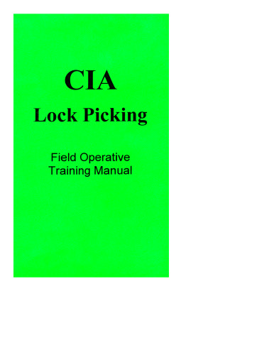 ﻿CIA Lock Picking: راهنمای آموزش عملیاتی میدانی