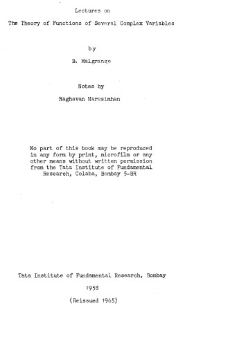 ﻿سخنرانی در مورد نظریه توابع چند متغیر پیچیده
