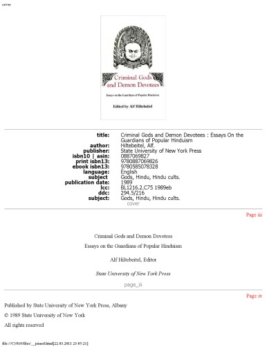 ﻿خدایان جنایتکار و شیاطین شیاطین: مقالاتی در مورد نگهبانان هندوئیسم عامه پسند