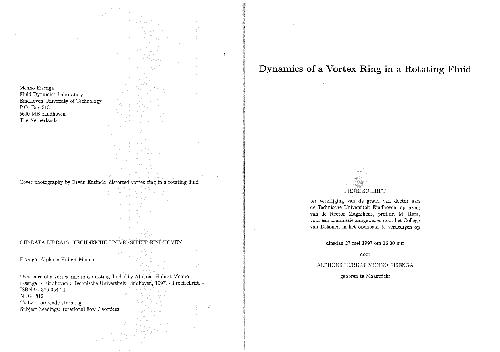 ﻿دینامیک حلقه گردابی که عمود بر محور سیال در حال حرکت است