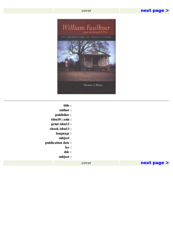 ﻿ویلیام فاکنر و گذشته ملموس: معماری یوکناپاتاوفا (مطالعات کالیفرنیا در تاریخ هنر)