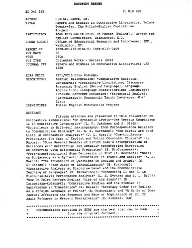 ﻿مقالات و مطالعات زبانشناسی متضاد، جلد ۲۲