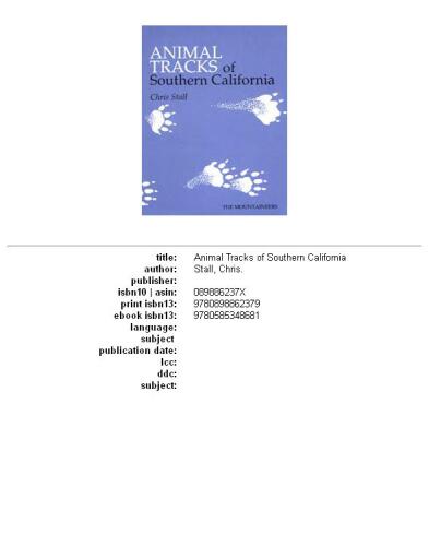 ﻿رد پای حیوانات کالیفرنیای جنوبی