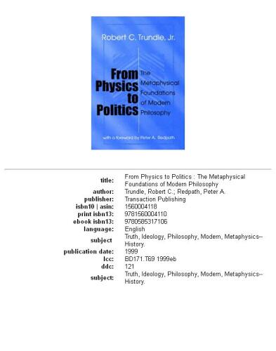 ﻿از فیزیک تا سیاست: مبانی متافیزیکی فلسفه مدرن