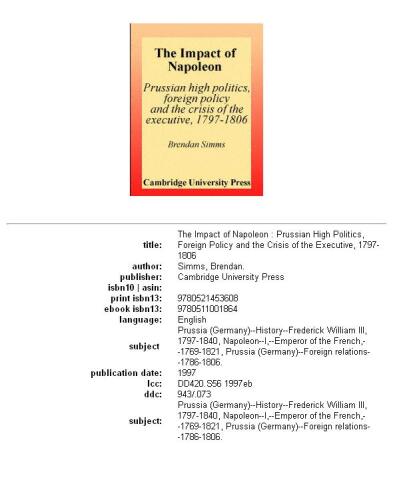 ﻿تأثیر ناپلئون: سیاست عالی پروس، سیاست خارجی و بحران قوه مجریه، 1797-1806