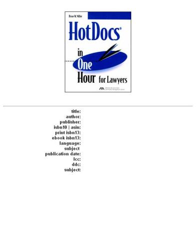 ﻿HotDocs در یک ساعت برای وکلا (5110403)