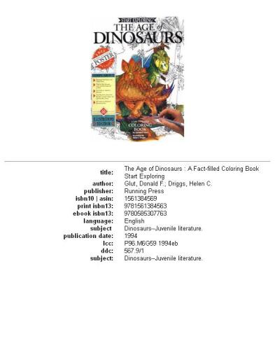 ﻿کتاب رنگ آمیزی عصر دایناسورها (شروع به کاوش)