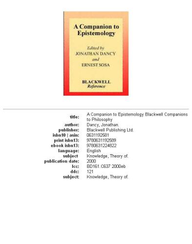 ﻿همنشین معرفت شناسی