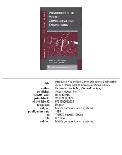 ﻿مقدمه ای بر مهندسی ارتباطات سیار (کتابخانه ارتباطات سیار خانه آرتک)