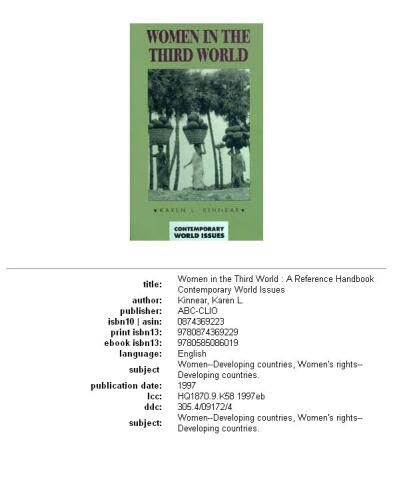 ﻿زنان در جهان سوم: کتاب مرجع (مسائل جهان معاصر)