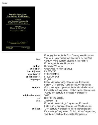﻿مسائل نوظهور در سیستم جهانی قرن بیست و یکم، جلد 2 (مشارکت در اقتصاد و تاریخ اقتصادی، شماره 230)