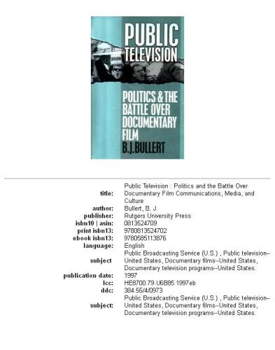 ﻿تلویزیون عمومی: سیاست و نبرد بر سر فیلم مستند (مجموعه ارتباطات، رسانه و فرهنگ)