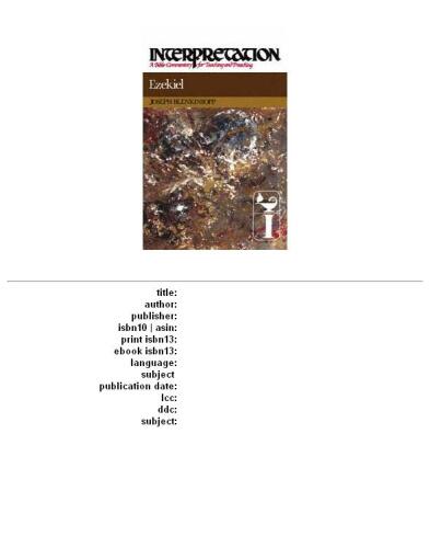 ﻿حزقیال (تفسیر، تفسیر کتاب مقدس برای آموزش و موعظه)