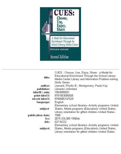 ﻿CUES: انتخاب، استفاده، لذت بردن، اشتراک گذاری: مدلی برای غنی سازی آموزشی از طریق مرکز رسانه کتابخانه مدرسه
