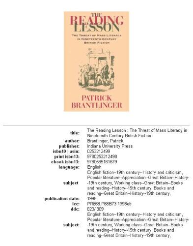 ﻿درس خواندن: تهدید سواد انبوه در داستان های بریتانیایی قرن نوزدهم