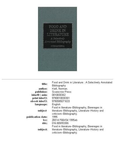 ﻿غذا و نوشیدنی در ادبیات