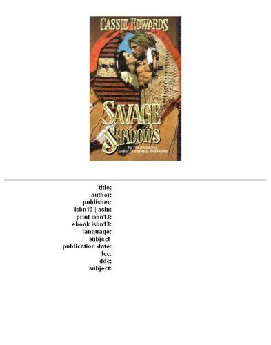 ﻿سایه های وحشی (وحشی (شومیز اوقات فراغت))