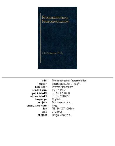 ﻿پیش فرمولاسیون دارویی