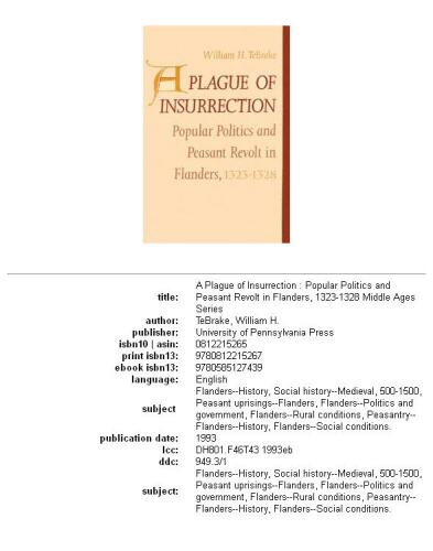 ﻿طاعون شورش: سیاست مردمی و شورش دهقانان در فلاندر، 1323-1328 (مجموعه قرون وسطی)