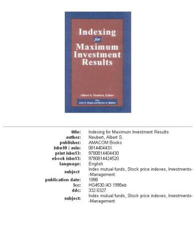 ﻿نمایه سازی برای حداکثر نتایج سرمایه گذاری