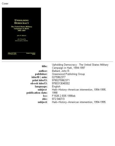 ﻿حمایت از دموکراسی: کمپین نظامی ایالات متحده در هائیتی، 1994-1997