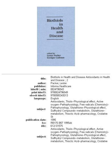 ﻿بیوتیول ها در سلامت و بیماری (آنتی اکسیدان ها در سلامت و بیماری سری، 2)