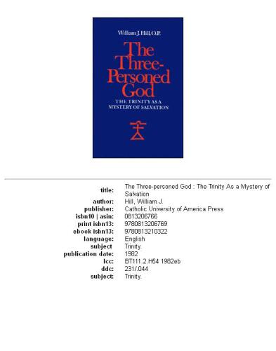 ﻿خدای سه نفره: تثلیث به عنوان راز نجات