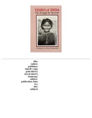 ﻿قبایل هند: مبارزه برای بقا