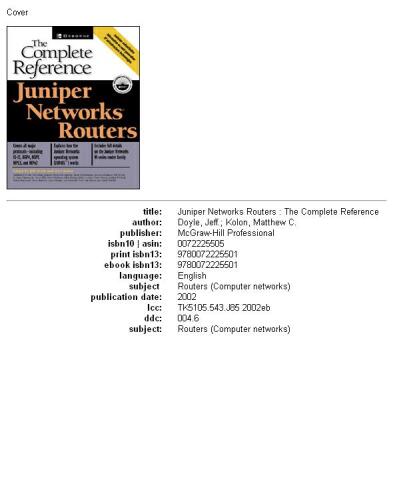 ﻿Juniper Networks Routers: The Complete Reference