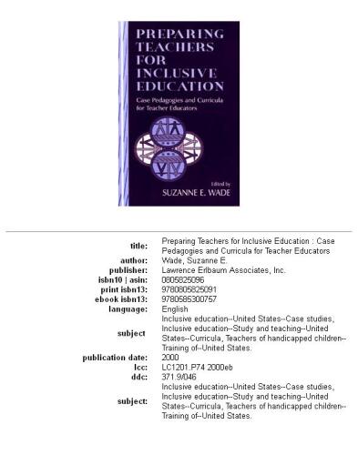 ﻿آماده سازی معلمان برای آموزش فراگیر: آموزش های موردی و برنامه های درسی برای مربیان معلم