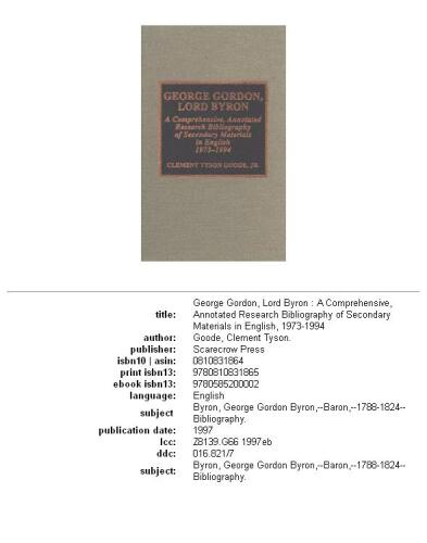 ﻿جورج گوردون، لرد بایرون