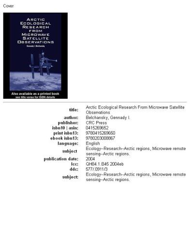 ﻿تحقیقات اکولوژیکی قطب شمال از مشاهدات ماهواره ای مایکروویو