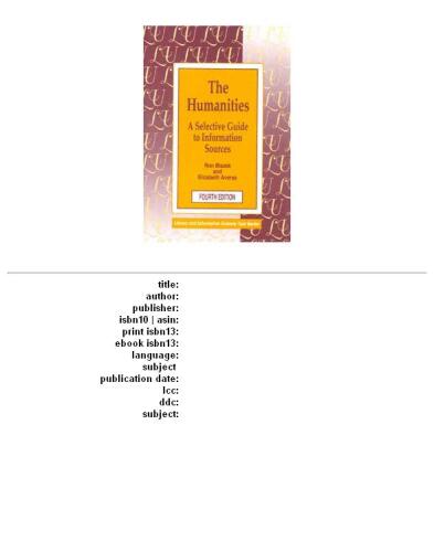 ﻿علوم انسانی: راهنمای انتخابی برای منابع اطلاعاتی (مجموعه متنی علوم کتابخانه ای)