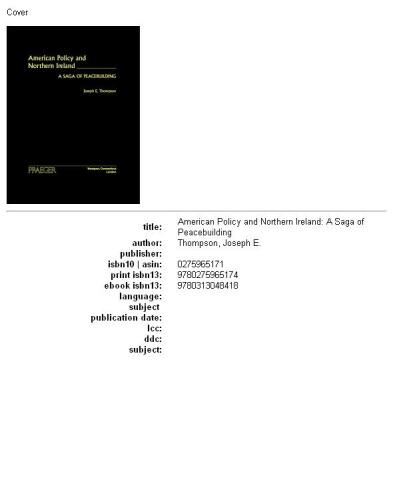 ﻿سیاست آمریکا و ایرلند شمالی: حماسه ای از ایجاد صلح
