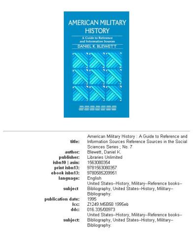 ﻿تاریخ نظامی آمریکا: راهنمای مرجع و منابع اطلاعاتی
