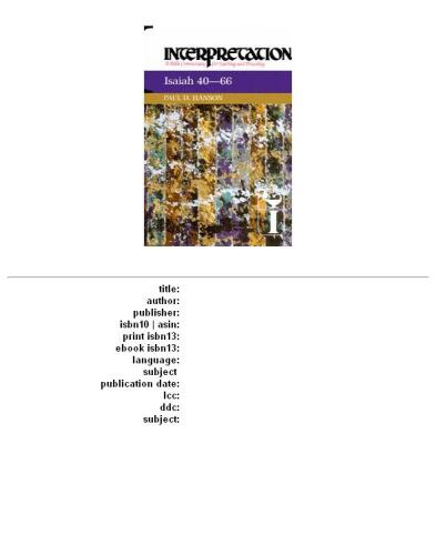 ﻿اشعیا 40-66 (تفسیر، تفسیر کتاب مقدس برای تعلیم و موعظه)
