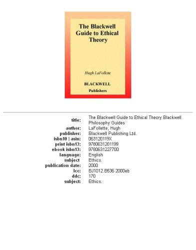 ﻿راهنمای بلک ول برای نظریه اخلاقی (راهنماهای فلسفه بلک ول)