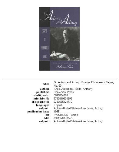 ﻿در مورد بازیگران و بازیگری