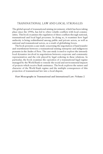﻿حقوق فراملی و مبارزات محلی: معدن، جوامع و بانک جهانی (تنگ نگاری های هارت در حقوق فراملی و بین المللی)