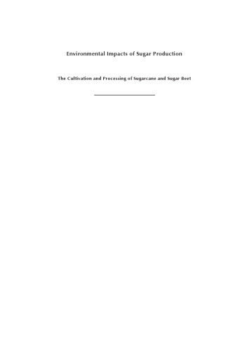 ﻿اثرات زیست محیطی تولید شکر: کشت و فرآوری نیشکر و چغندر قند (نشر کابین)