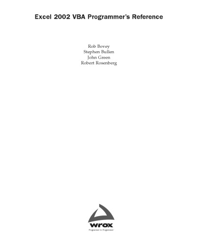 ﻿Excel 2002 VBA: مرجع برنامه نویسان